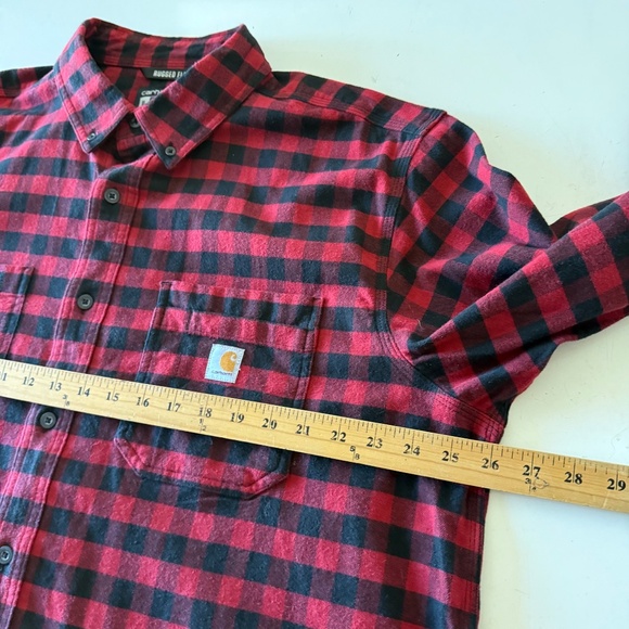 Carhartt Rugged Flex Buffalo Check Relaxed Fit Button up Flannel Shirt Mens XL - Picture 5 of 9